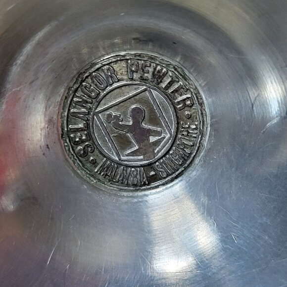 Vintage Selangor Pewter Goblets Drinkware Malaysia/Singapore 4.5" tall - Picture 5 of 7